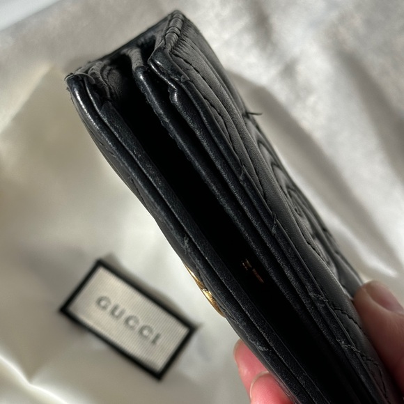 GUCCI GG MARMONT CARD CASE WALLET BLACK LEATHER - Picture 4 of 13